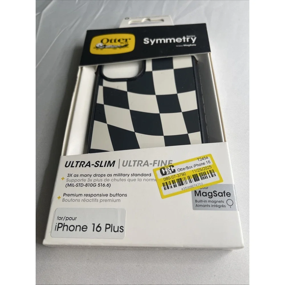 New OtterBox Symmetry Series for MagSafe - iPhone 16 Plus - Checkered Pattern